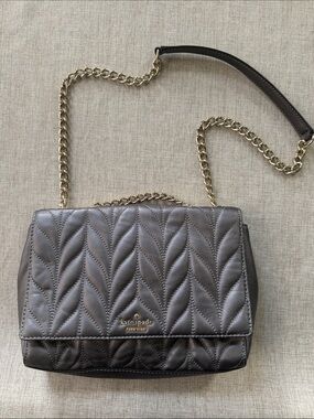Kate Spade Emelyn Briar Lane Quilted Gunmetal Shoulder Bag
